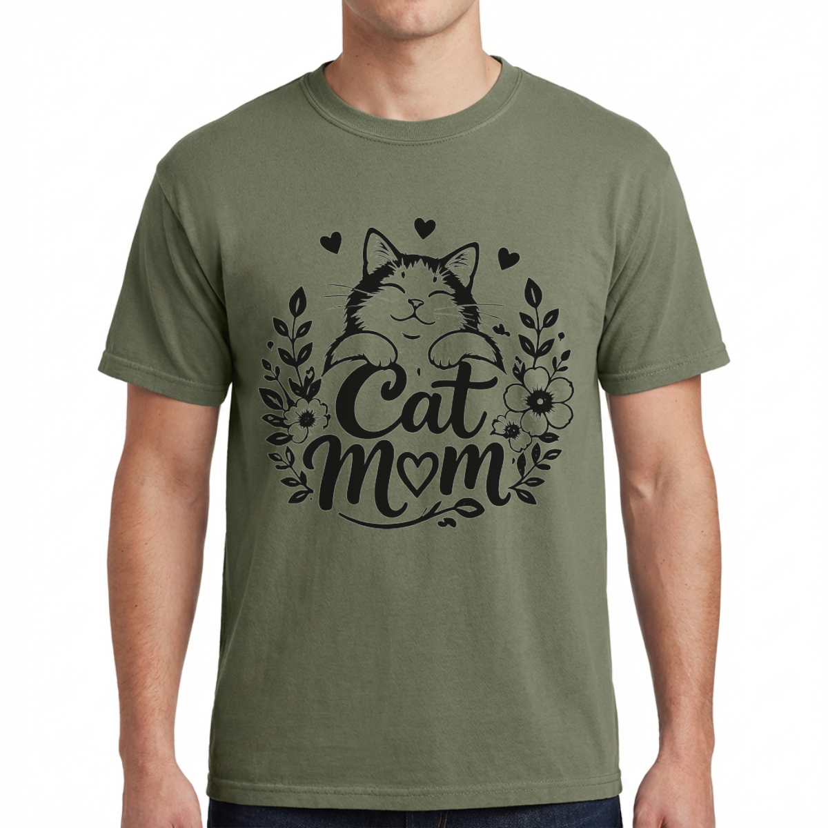 Floral Cat Mom Tee