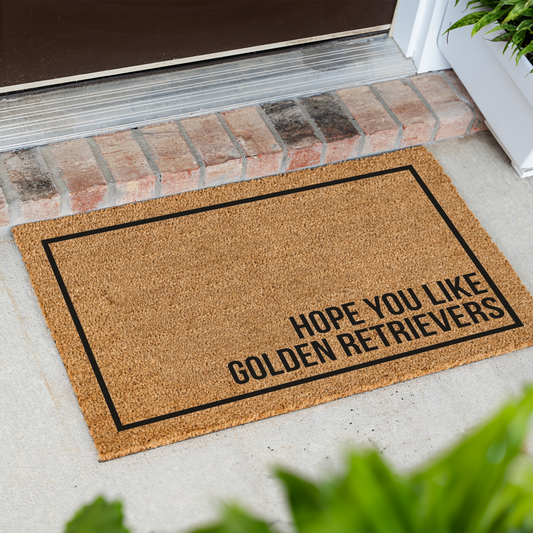 Hope You Like Golden Retrievers Doormat, Welcome Dog Doormat, Funny Welcome Mat, Housewarming Gift, Golden Retriever Entryway Mat