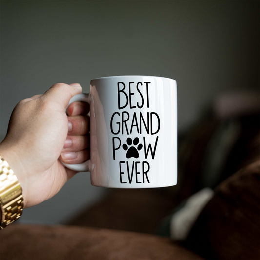 Best Grandpaw Ever Coffee Mug, Dog Grandpa Gift, Funny Dog Grandparent Mug, Pet Lover Coffee Cup, Gift for Grandpaw, Dog Dad Father's Day Gi