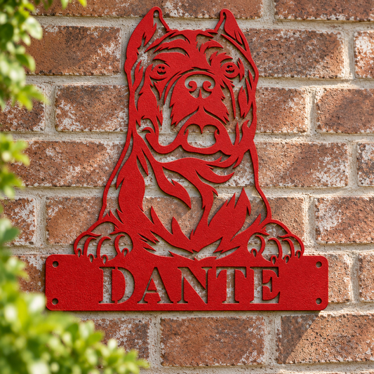 Personalized Cane Corso Sign, Custom Dog Name Metal Sign, Cane Corso Gift, Powder Coated Dog Sign, Personalized Pet Yard Fence Decor