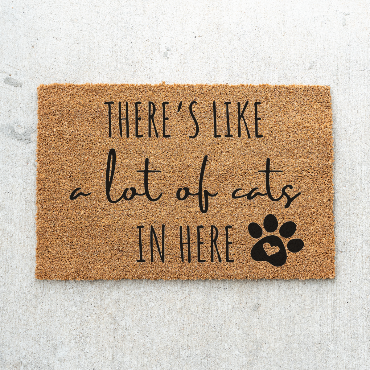 Funny Cat Doormat, There's Like a Lot of Cats in Here Welcome Mat, Cat Lover Gift, Paw Print Door Mat, Funny Pet Home Decor