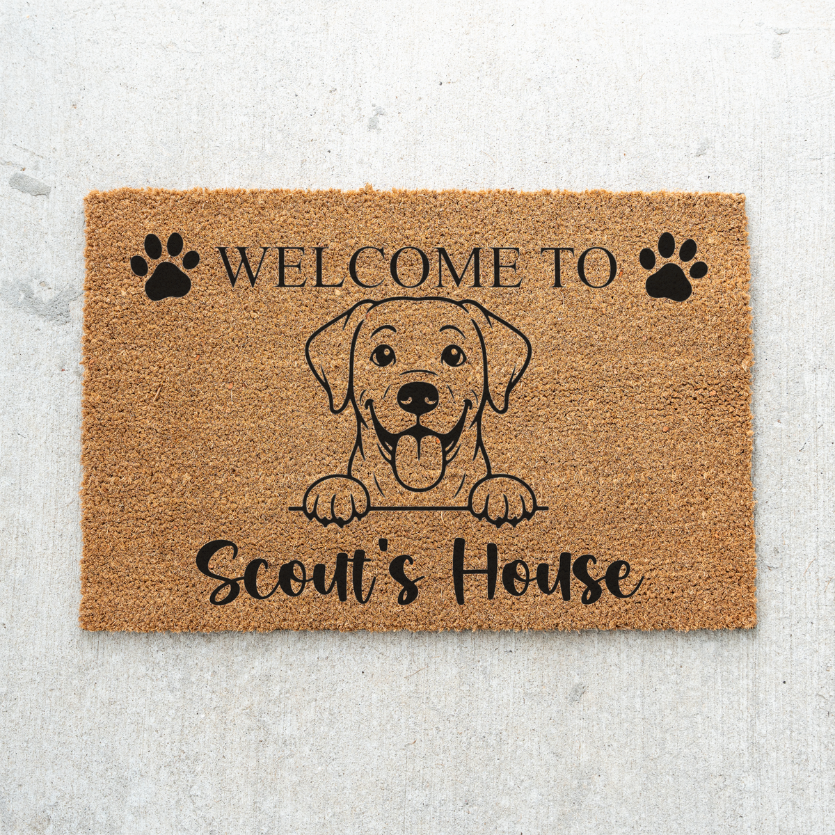 Personalized Labrador Doormat, Custom Lab Welcome Mat, Dog Name Door Mat, Labrador Retriever Gift, Dog Lover Housewarming Front Door Decor