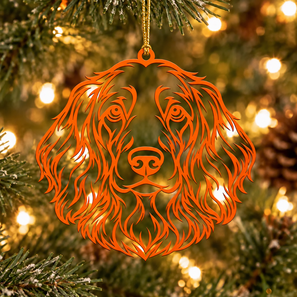 Long Haired Dachshund Christmas Ornament