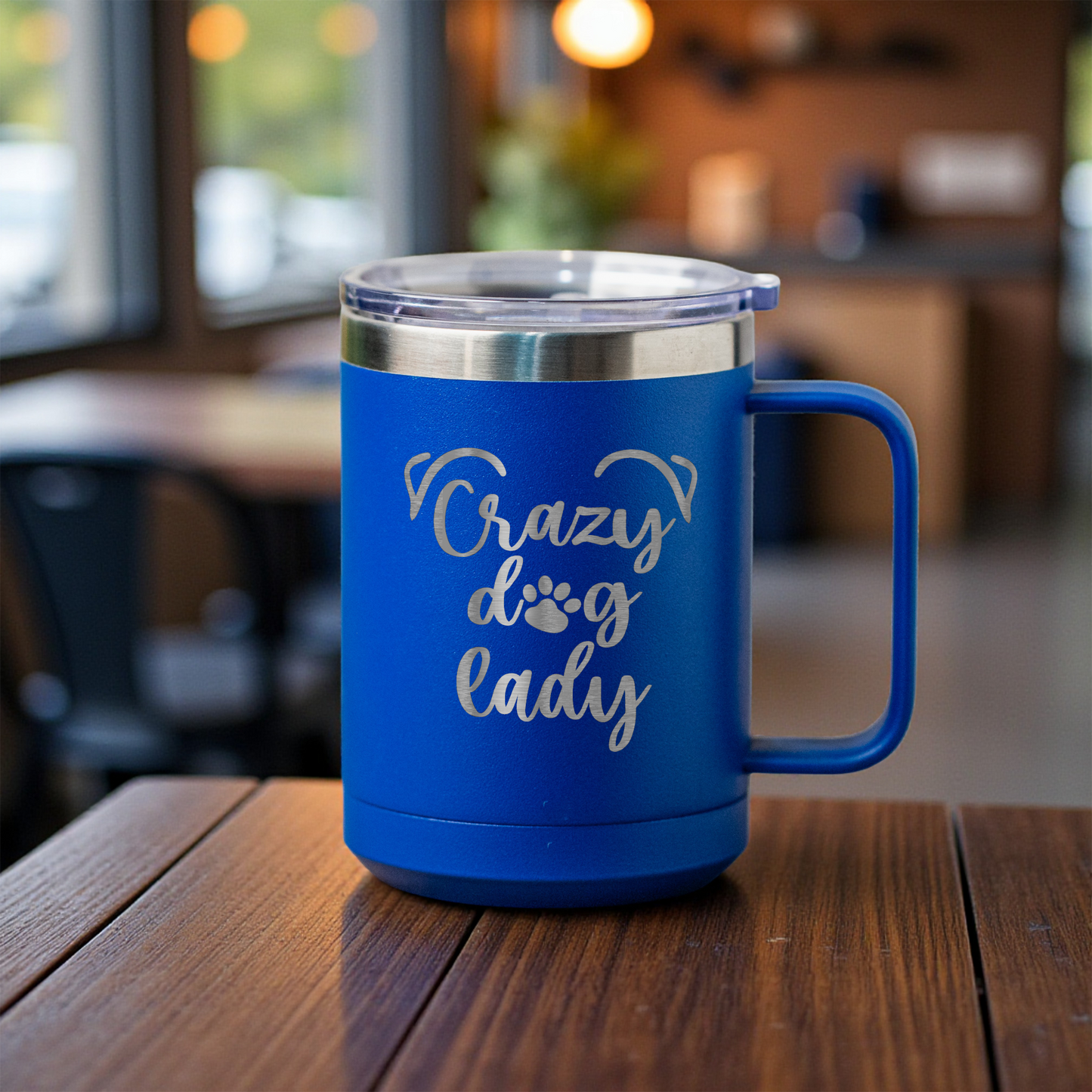 15oz Stainless Steel Mug - Crazy Dog Lady