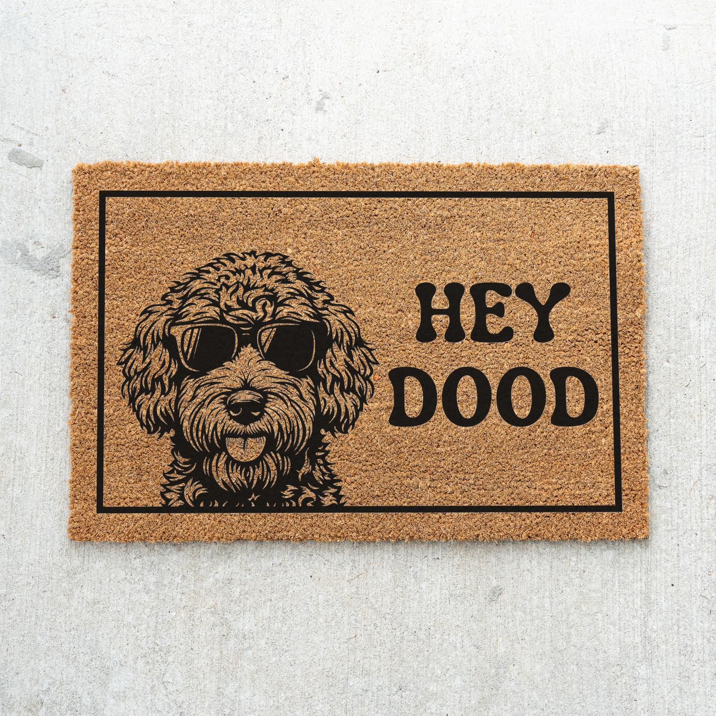 Hey Dood Funny Welcome Dog Doormat, Non-Slip Entrance Rug, Indoor Outdoor Mat, Home Decoration, Funny Dog Gift Decor Doormat