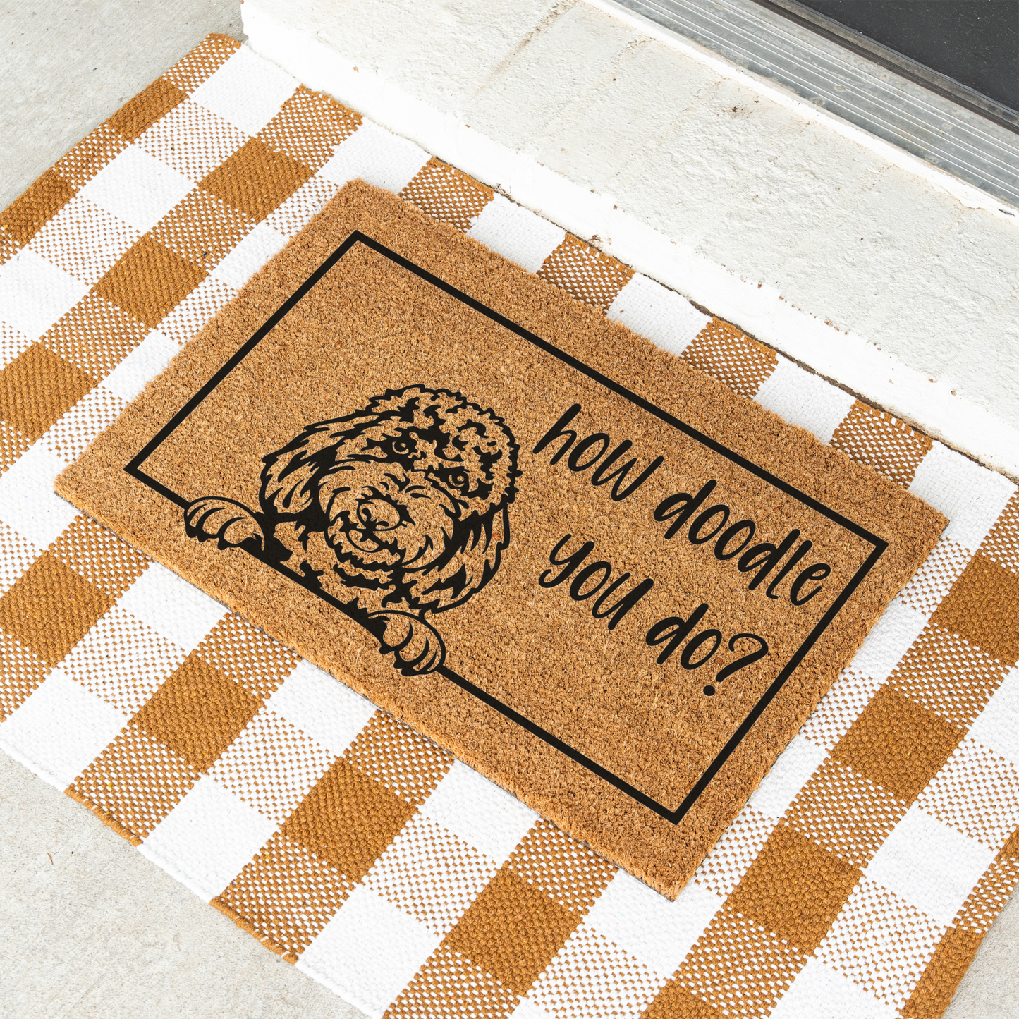 How Doodle You Do Welcome Dog Doormat, Durable Non-Slip Mat, Perfect for Entryways and Porches, Dog Door Mat Funny