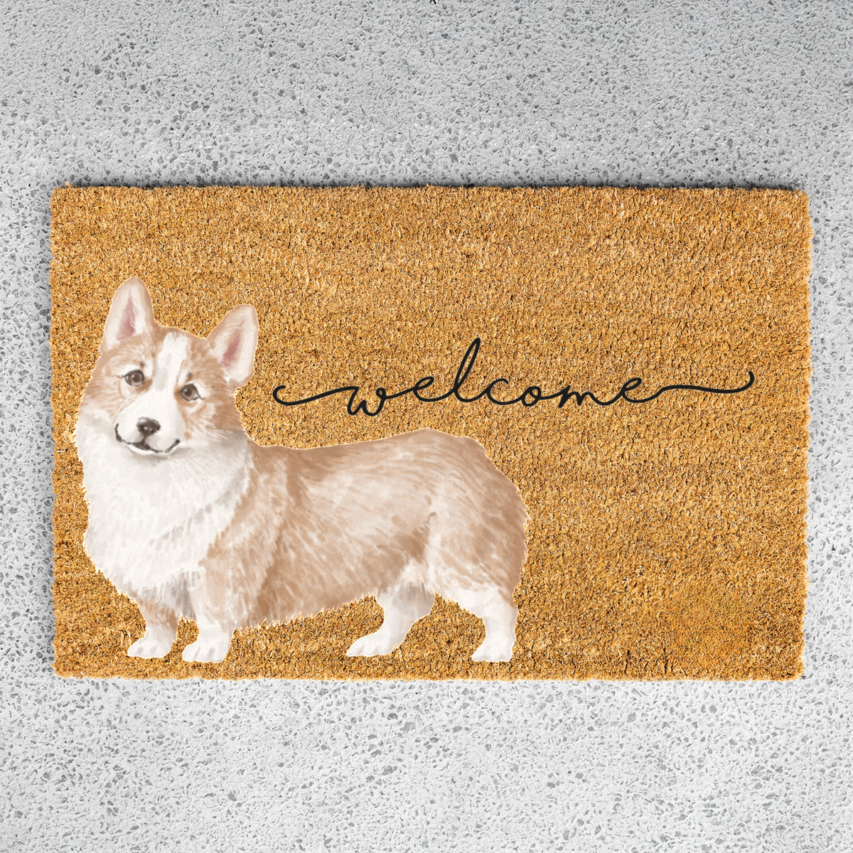 Corgi Doormat, Corgi Welcome Mat, Corgi Lover Gift, Dog Front Door Mat, Corgi Mom Gift, Watercolor Dog Porch Decor, Housewarming Gift