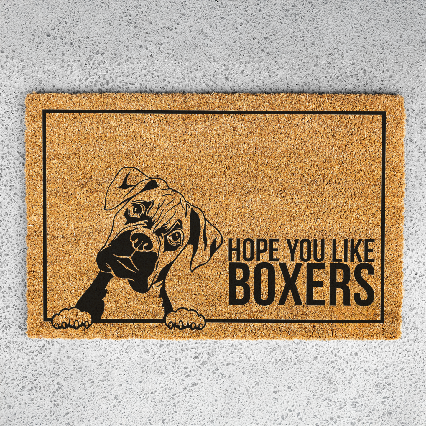 Hope You Like Boxers Funny Dog Doormat, Funny Dog Boxer Doormat, Durable Coir Mat for Entryway, Dog Door Mat