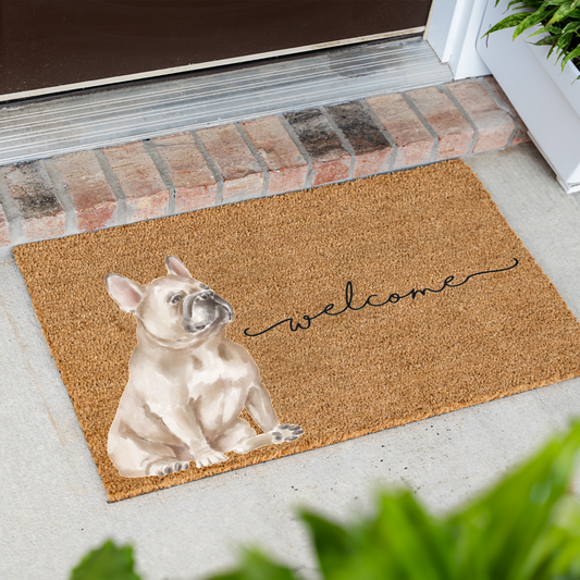 French Bulldog Doormat, Frenchie Welcome Mat, French Bulldog Lover Gift, Dog Front Door Mat, Frenchie Mom Gift, Cute Dog Porch Decor