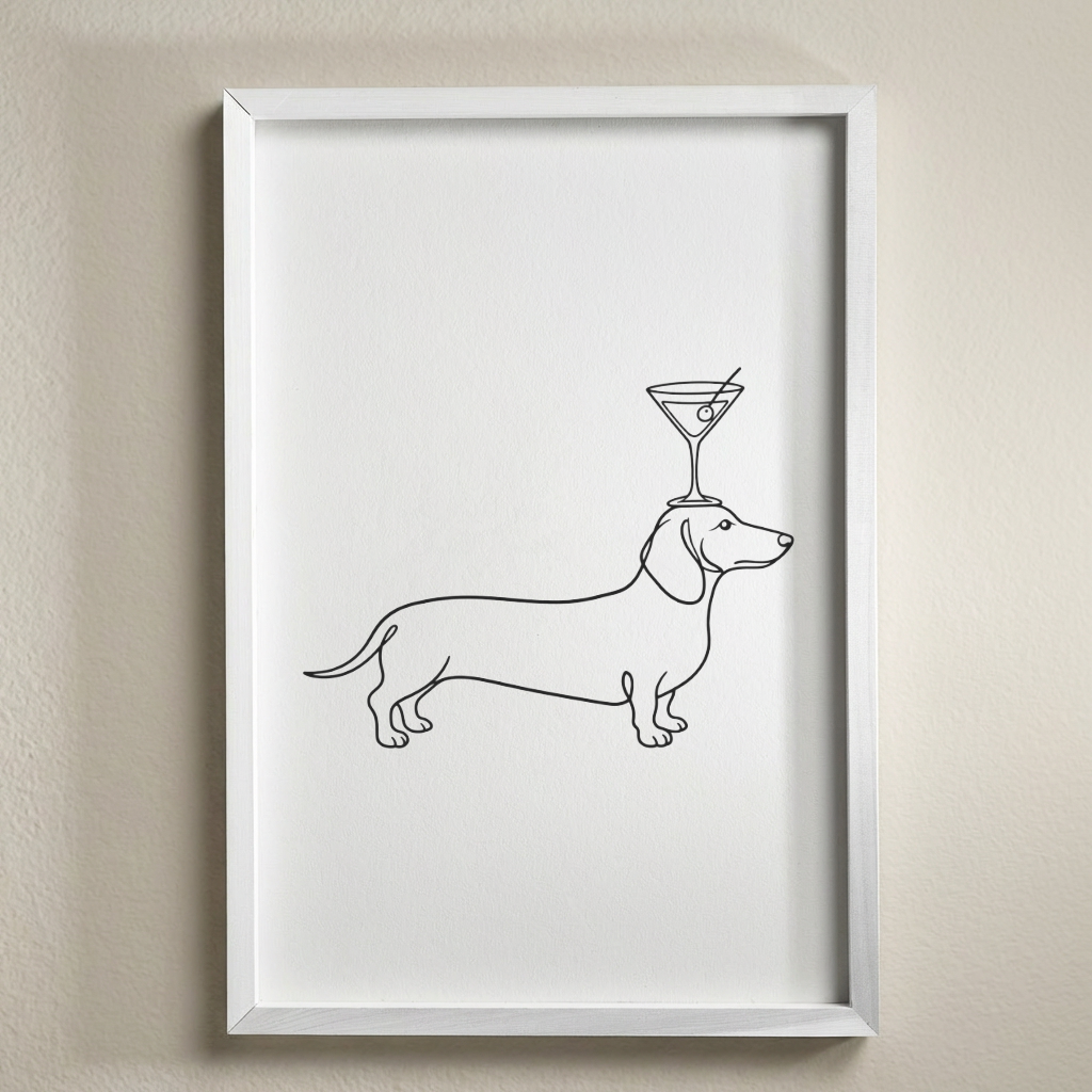 Wienies and Martinis Wood Framed Sign