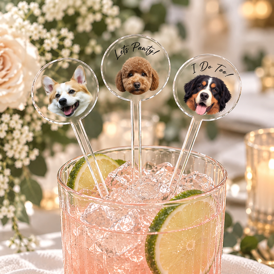Personalized Dog Wedding Drink Stirrers