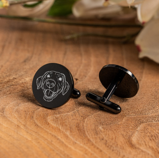 Custom Engraved Dog Cufflinks