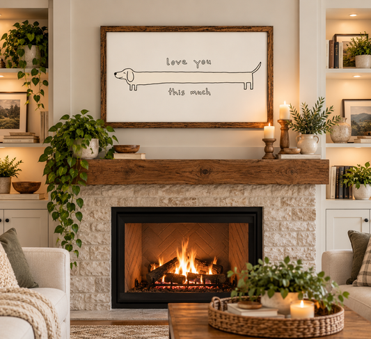 Love You This Much Dachshund Framed Sign