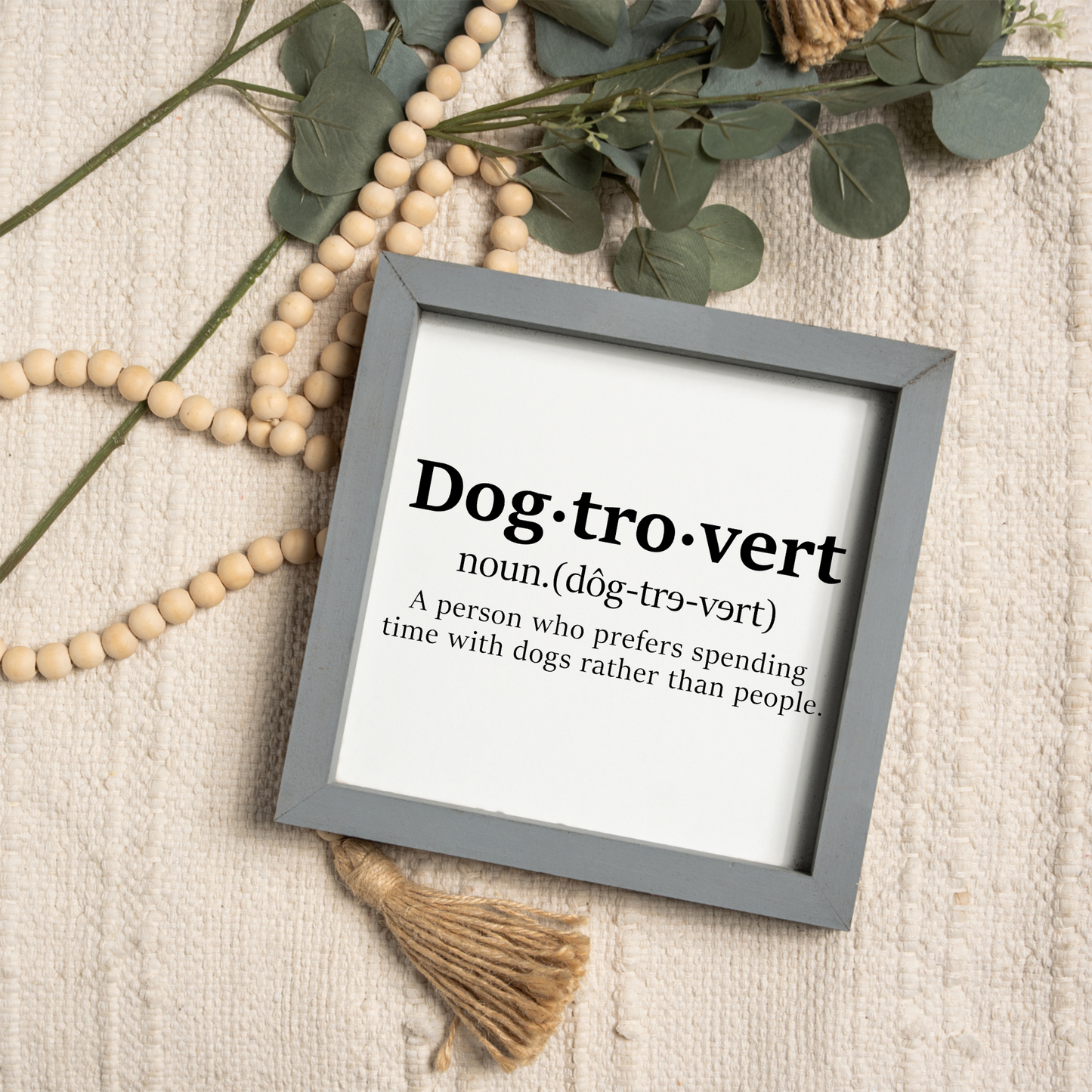 Dogtrovert Definition Framed Sign