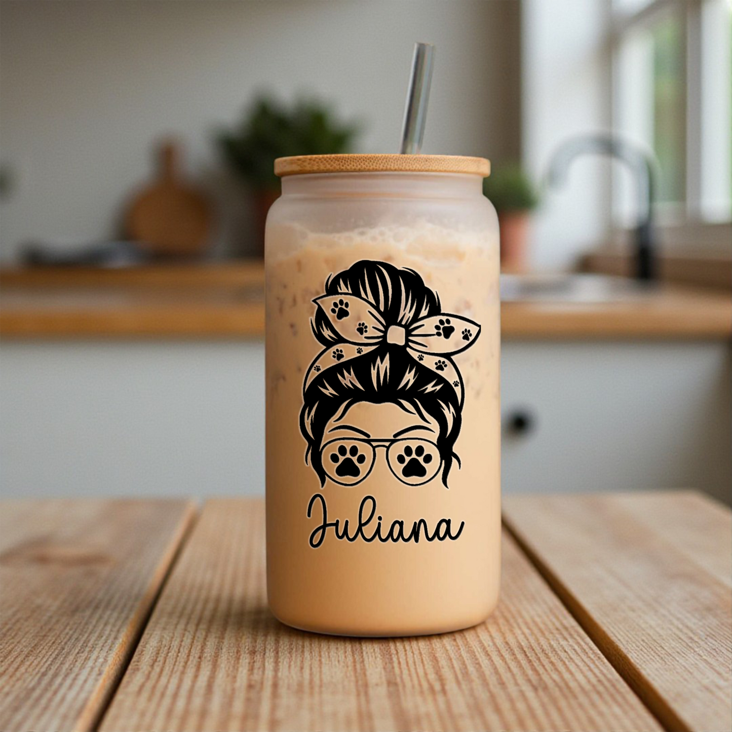 Personalized Dog Mom Glass Can
