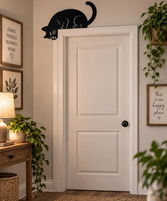 Black Cat Door Frame Decor