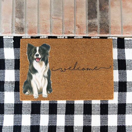 Border Collie Doormat, Dog Welcome Mat, Border Collie Lover Gift, Cute Dog Front Door Mat, Pet Lover Porch Decor, Housewarming Gift