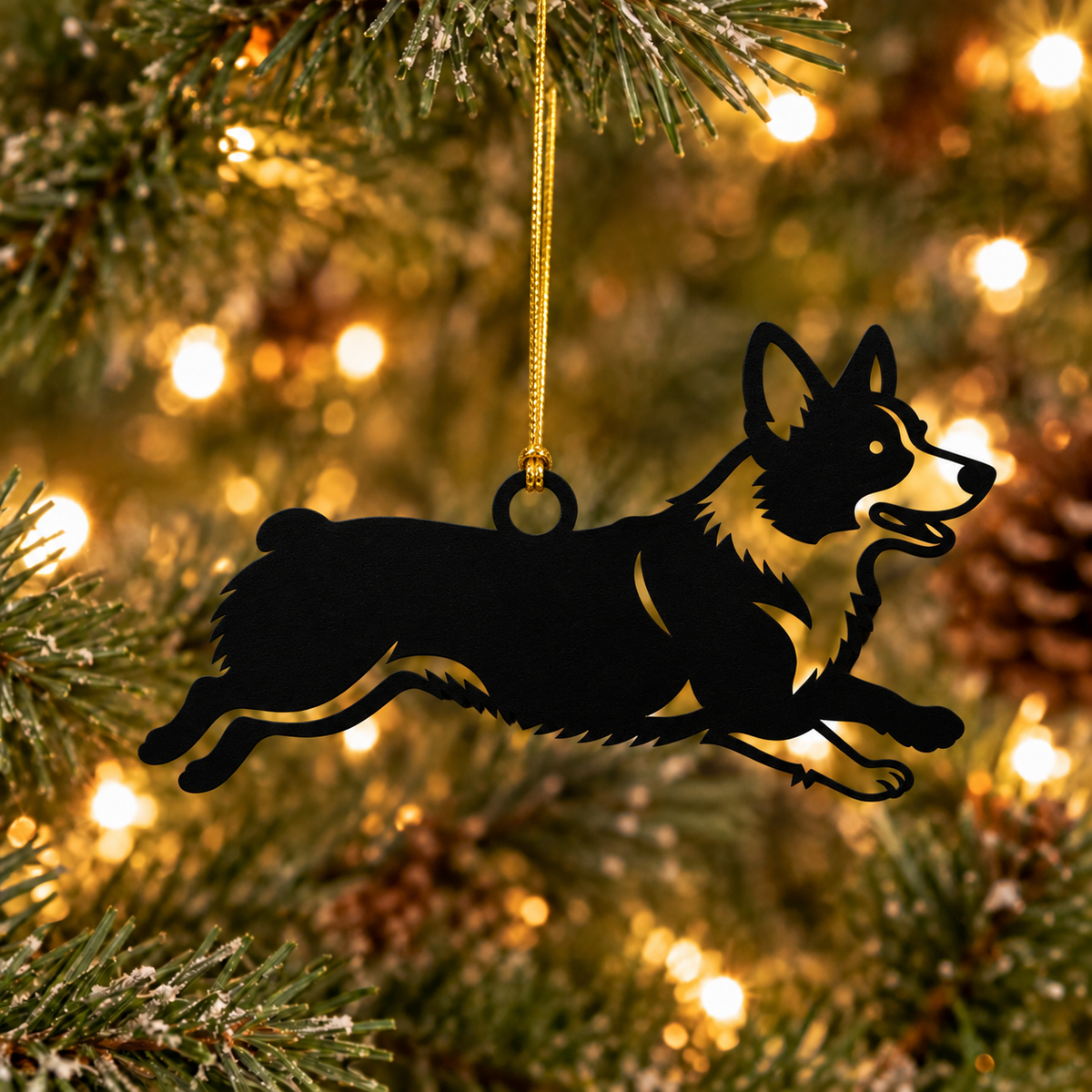 Corgi Metal Tree Ornament