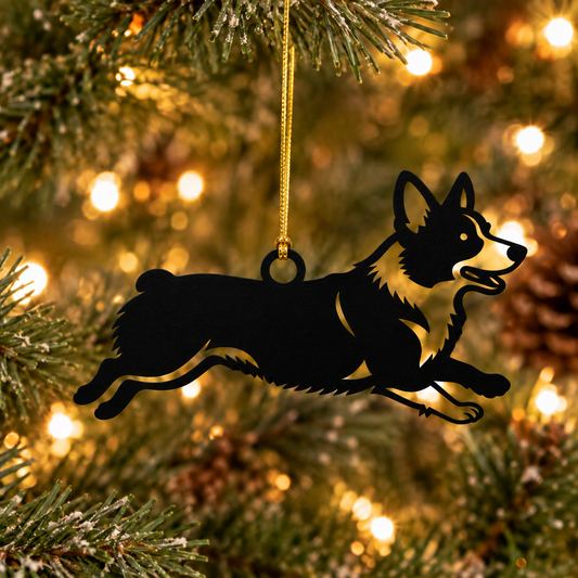 Corgi Metal Tree Ornament