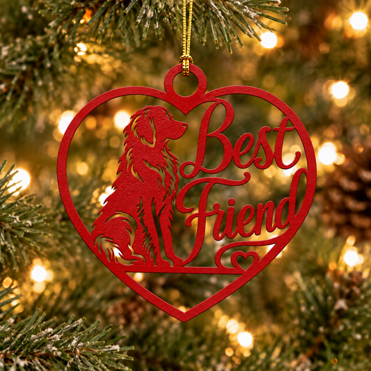 Golden Retriever Best Friend Metal Ornament
