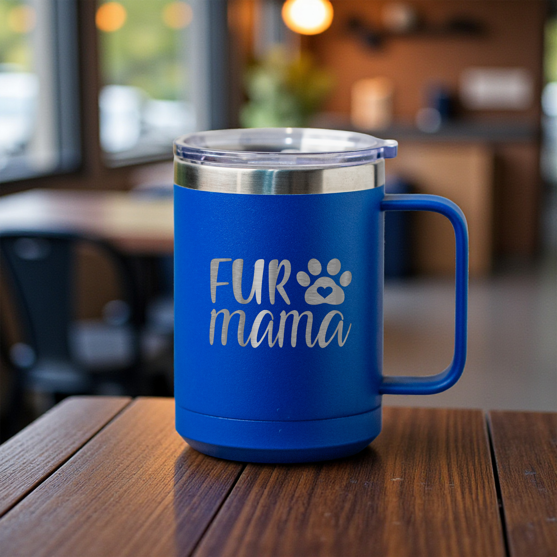 Fur Mama 15oz Stainless Steel Mug, Perfect Gift for Dog Lovers, Durable and Stylish
