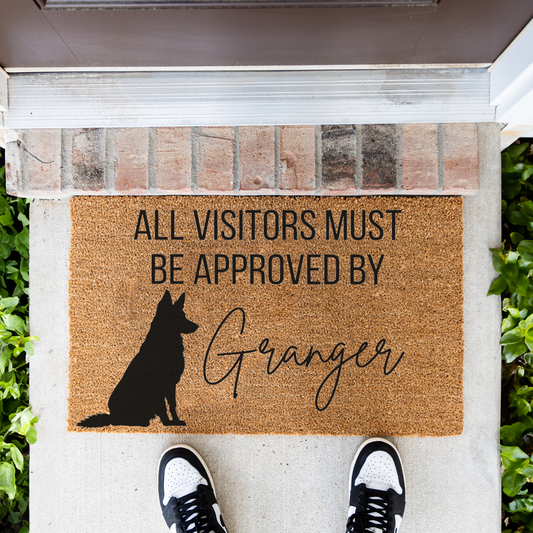 Custom Dog Name Welcome Mat - German Shepherd
