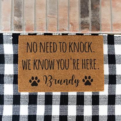 Personalized Funny Dog Welcome Doormat, Custom Dog Doormat, Indoor Outdoor Rug, Perfect for Entryway Decor