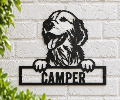 Personalized Golden Retriever Metal Sign