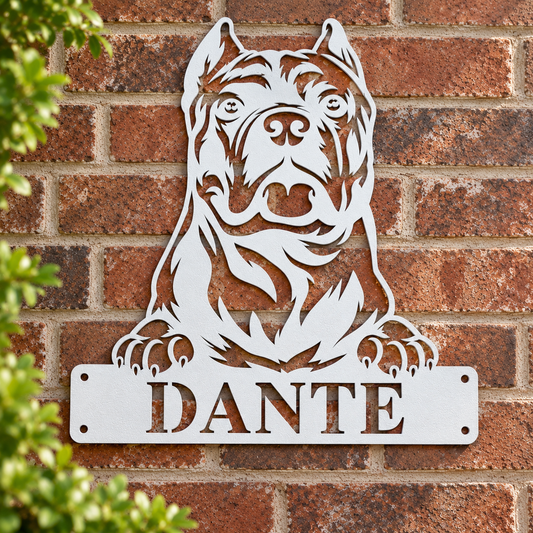 Personalized Cane Corso Sign, Custom Dog Name Metal Sign, Cane Corso Gift, Powder Coated Dog Sign, Personalized Pet Yard Fence Decor