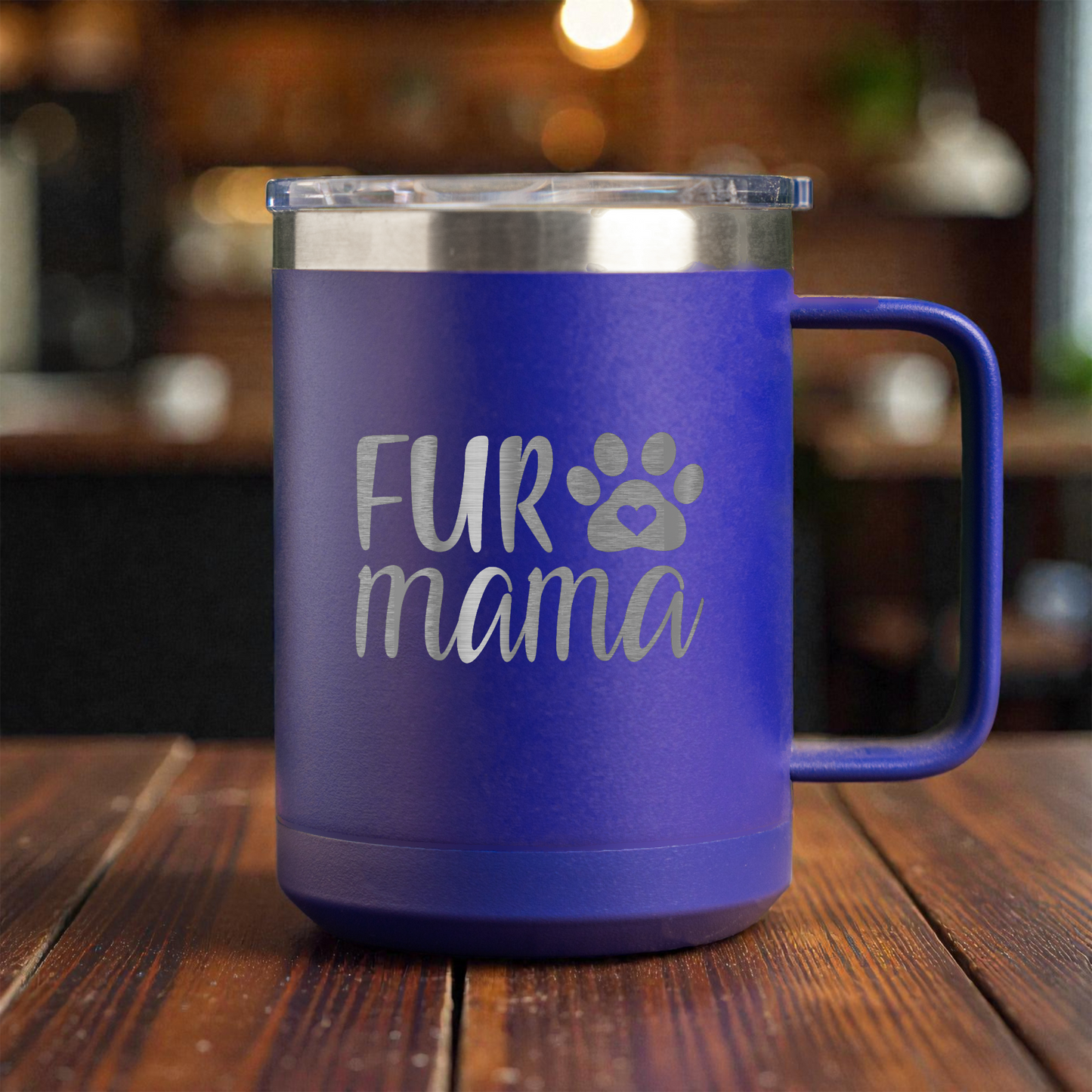Fur Mama 15oz Stainless Steel Mug, Perfect Gift for Dog Lovers, Durable and Stylish