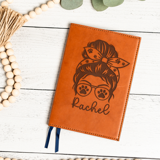 Personalized Dog Mom Leather Journal | Custom Dog Lover Notebook | Personalized Pet Mom Journal | Gift for Dog Moms | Custom Name Writing Journal