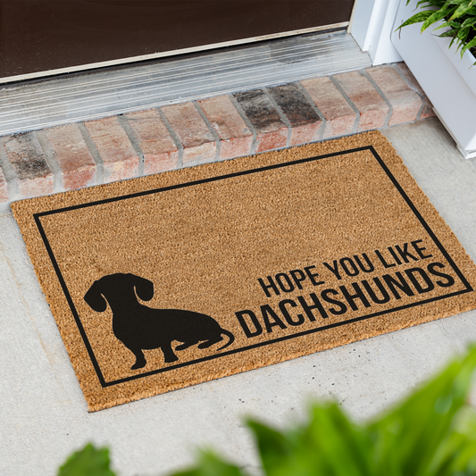 Dachshund Doormat, Hope You Like Dachshunds Welcome Mat, Funny Wiener Dog Doormat, Doxie Gift, Dachshund Lover Home Decor