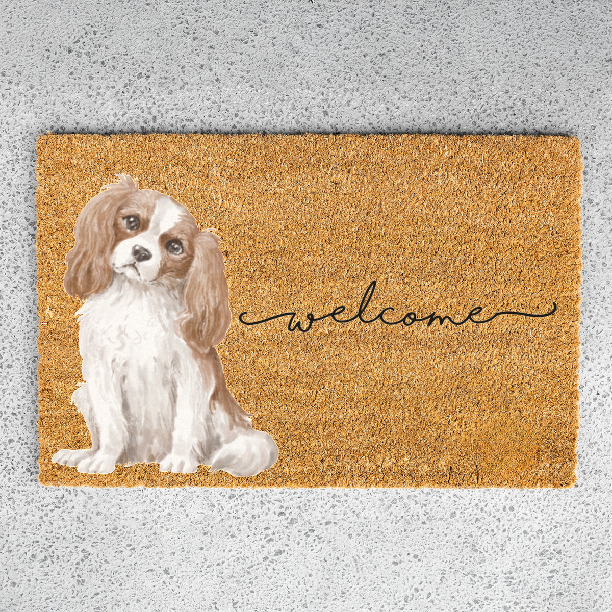 Cavalier King Charles Spaniel Doormat, Cavalier Welcome Mat, Dog Lover Gift, Cavalier Mom Gift, Cute Dog Porch Decor, Front Door Mat