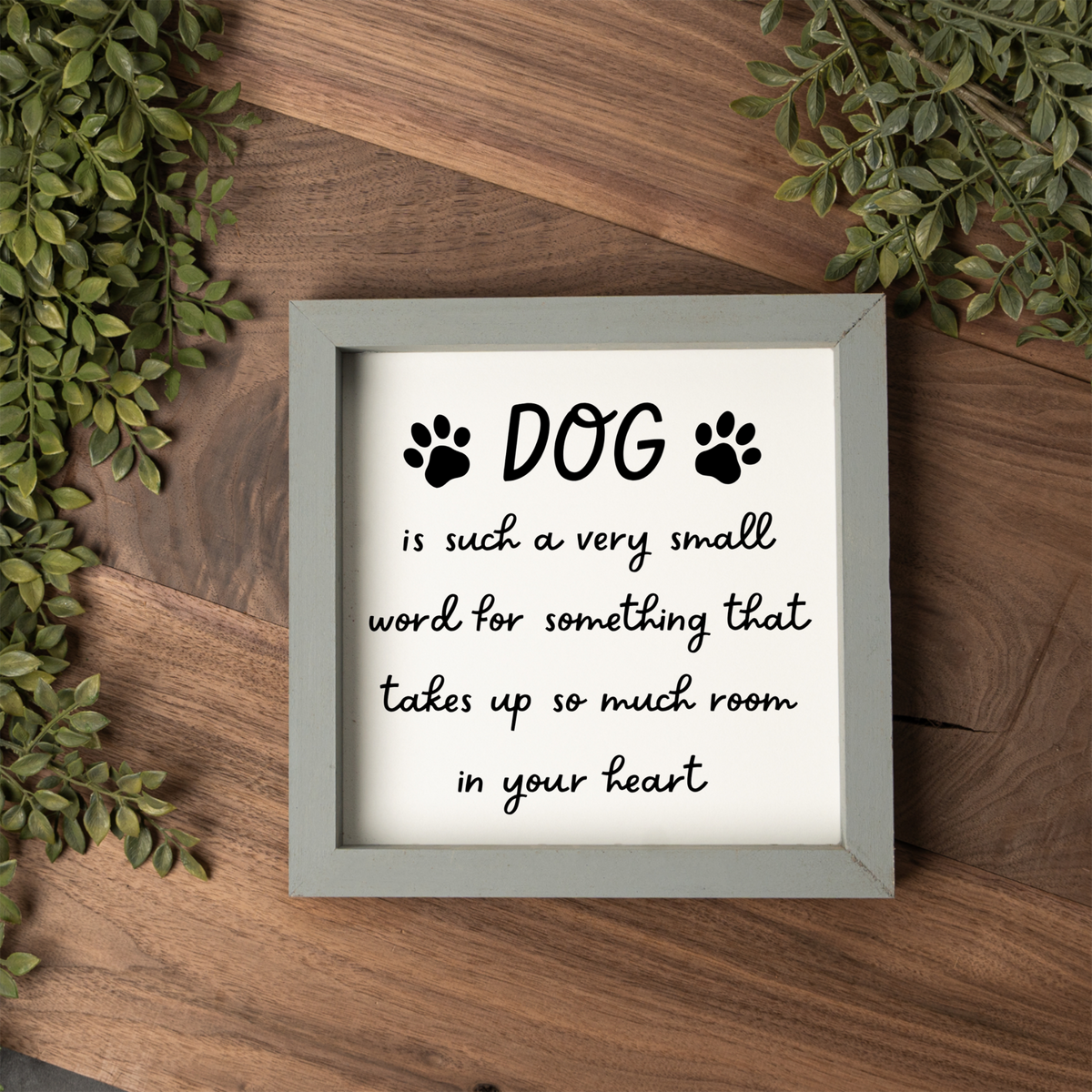Dog Lover Sign, Dog Is Such a Small Word Sign, Dog Mom Gift, Dog Dad Gift, Pet Lover Wall Decor, Framed Dog Sign, Paw Print Home Decor