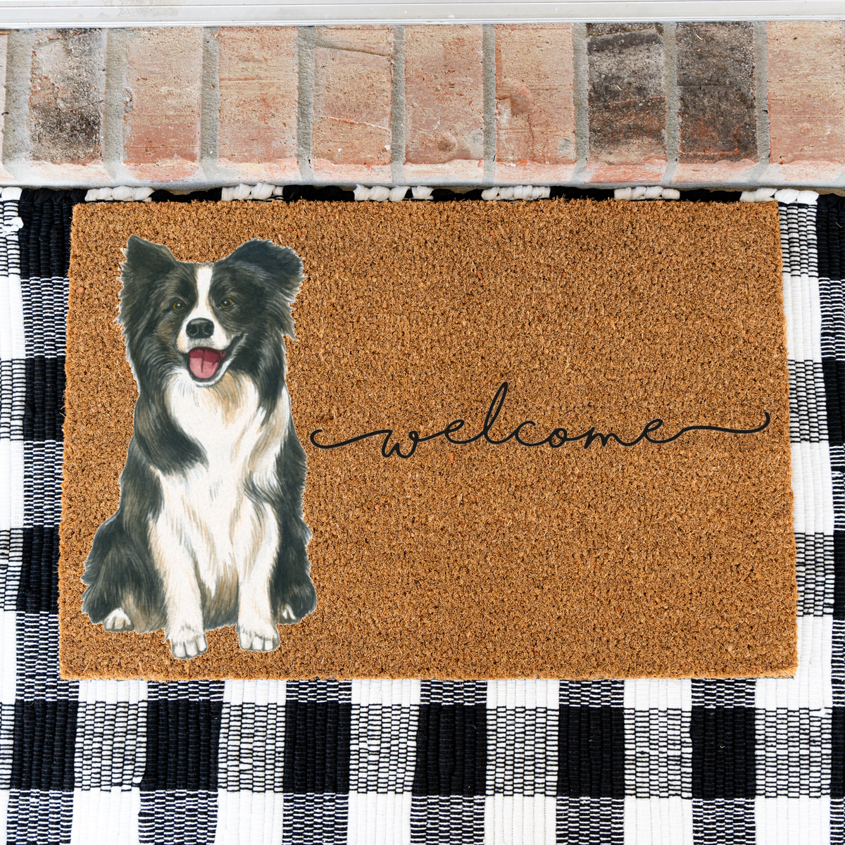 Border Collie Doormat, Dog Welcome Mat, Border Collie Lover Gift, Cute Dog Front Door Mat, Pet Lover Porch Decor, Housewarming Gift