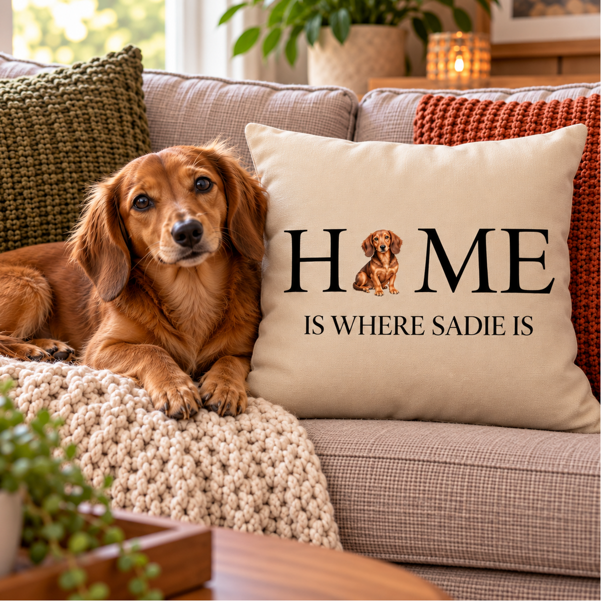 Personalized Dog Breed and Custom Saying Pillow Cover
