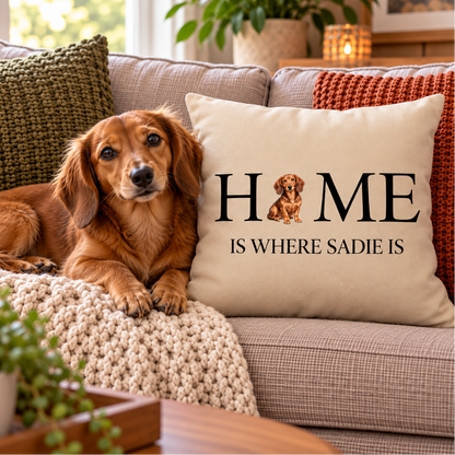 Personalized Dog Breed and Custom Saying Pillow Cover