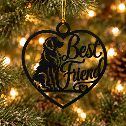 Golden Retriever Best Friend Metal Ornament
