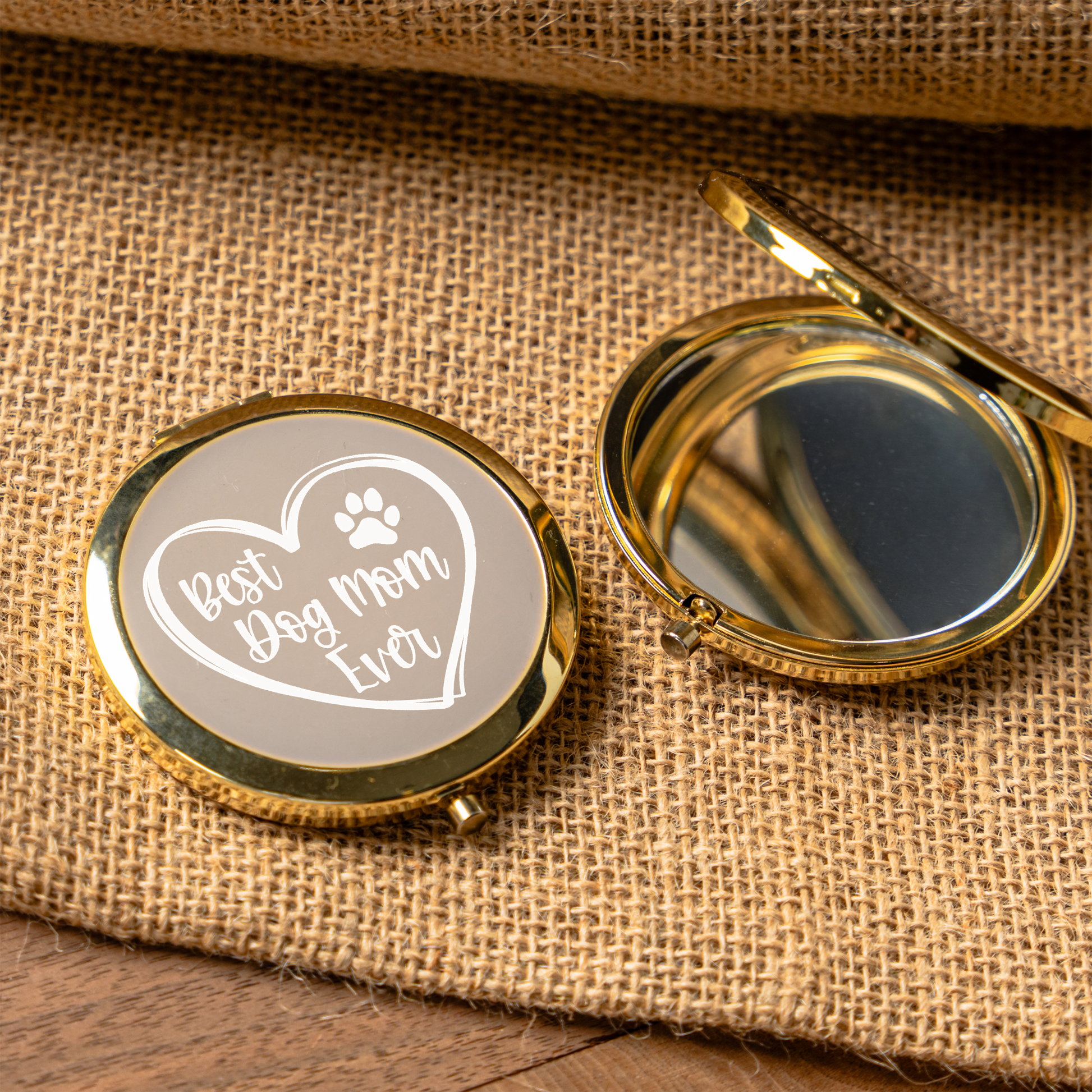 Best Dog Mom Ever Compact Mirror | Dog Mom Pocket Mirror | Funny Dog Lover Gift | Purse Makeup Mirror | Pet Mom Birthday Gift | Mother's Day