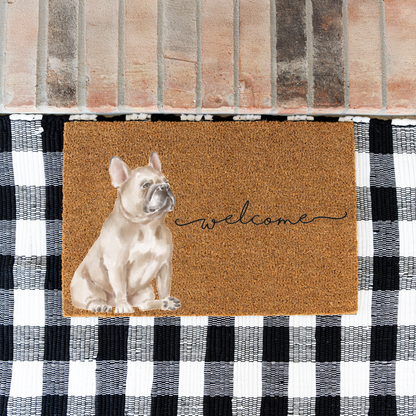 French Bulldog Doormat, Frenchie Welcome Mat, French Bulldog Lover Gift, Dog Front Door Mat, Frenchie Mom Gift, Cute Dog Porch Decor