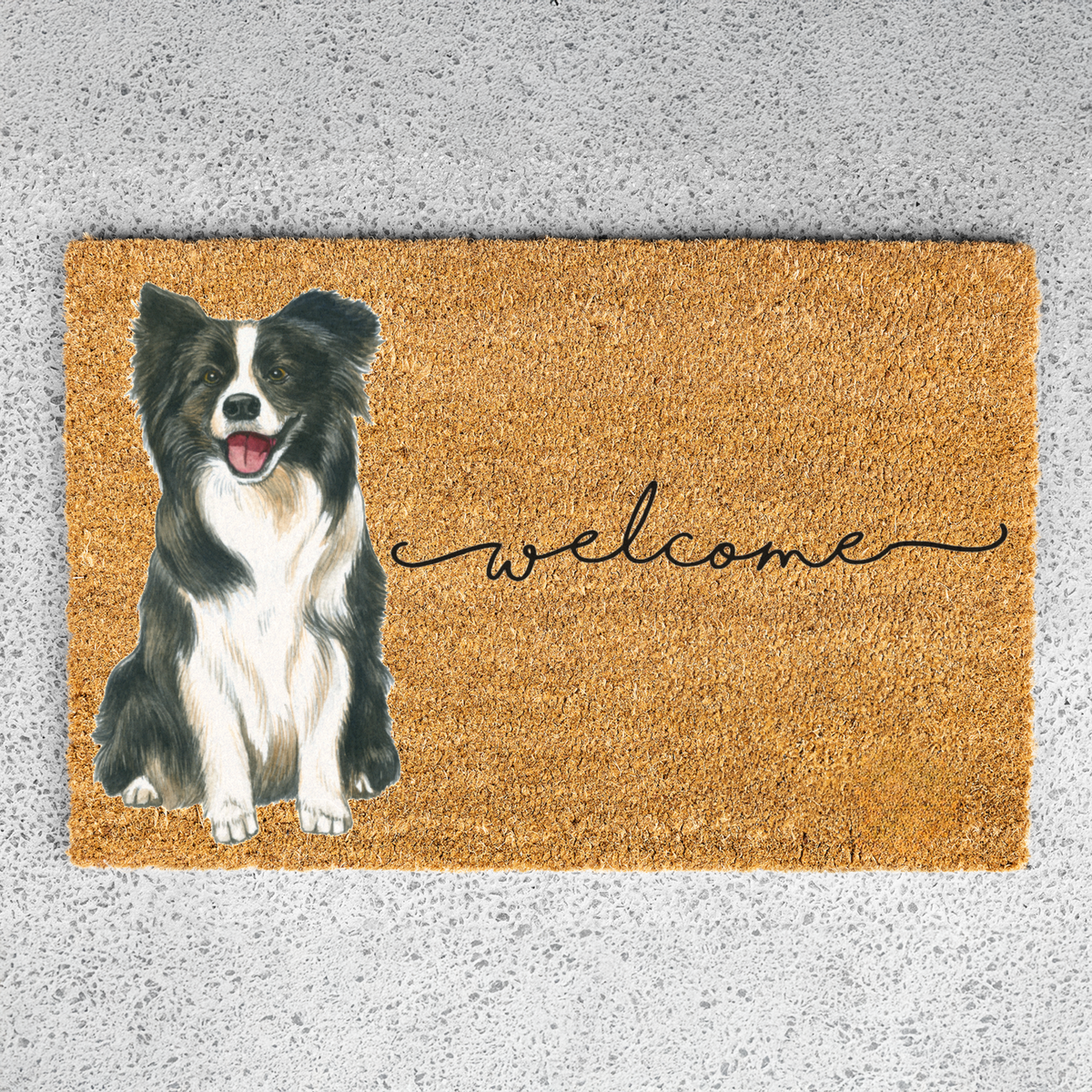 Border Collie Doormat, Dog Welcome Mat, Border Collie Lover Gift, Cute Dog Front Door Mat, Pet Lover Porch Decor, Housewarming Gift