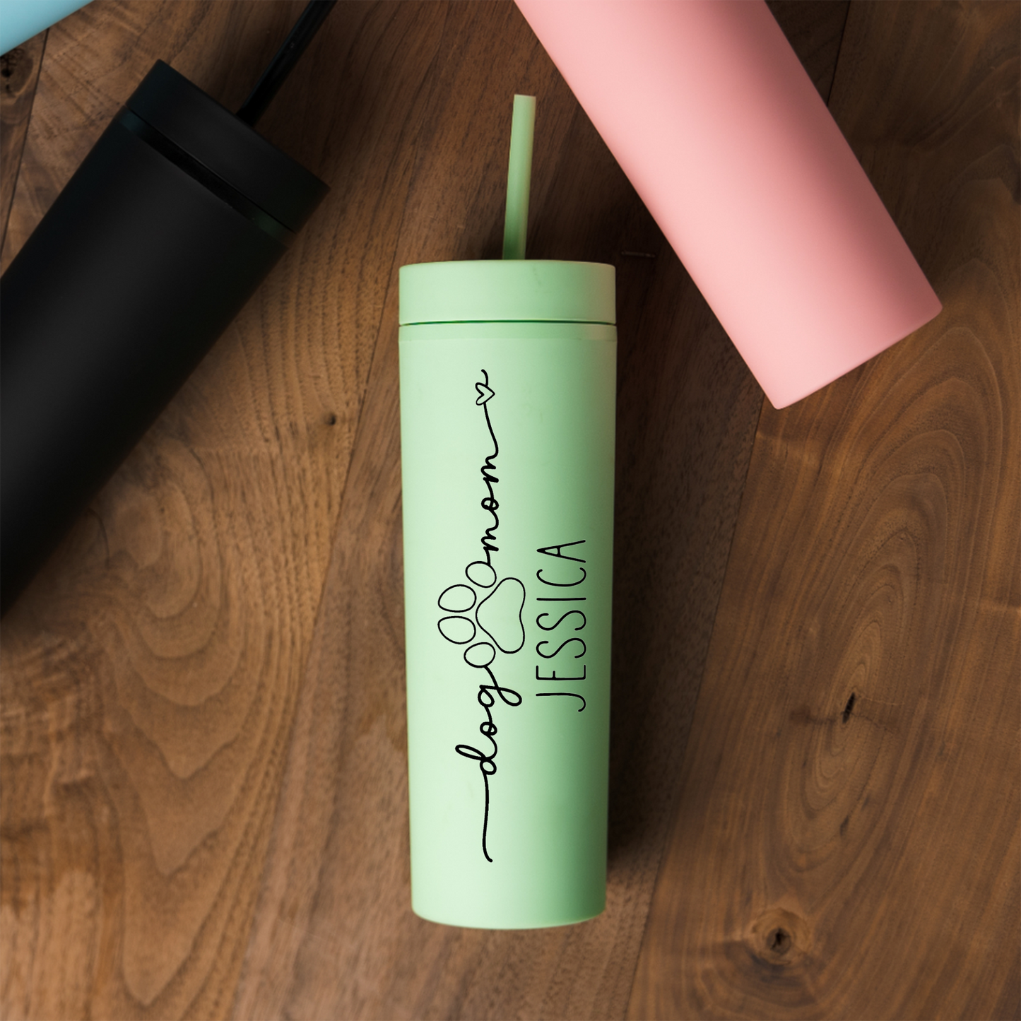 Personalized Dog Mom Skinny Tumbler