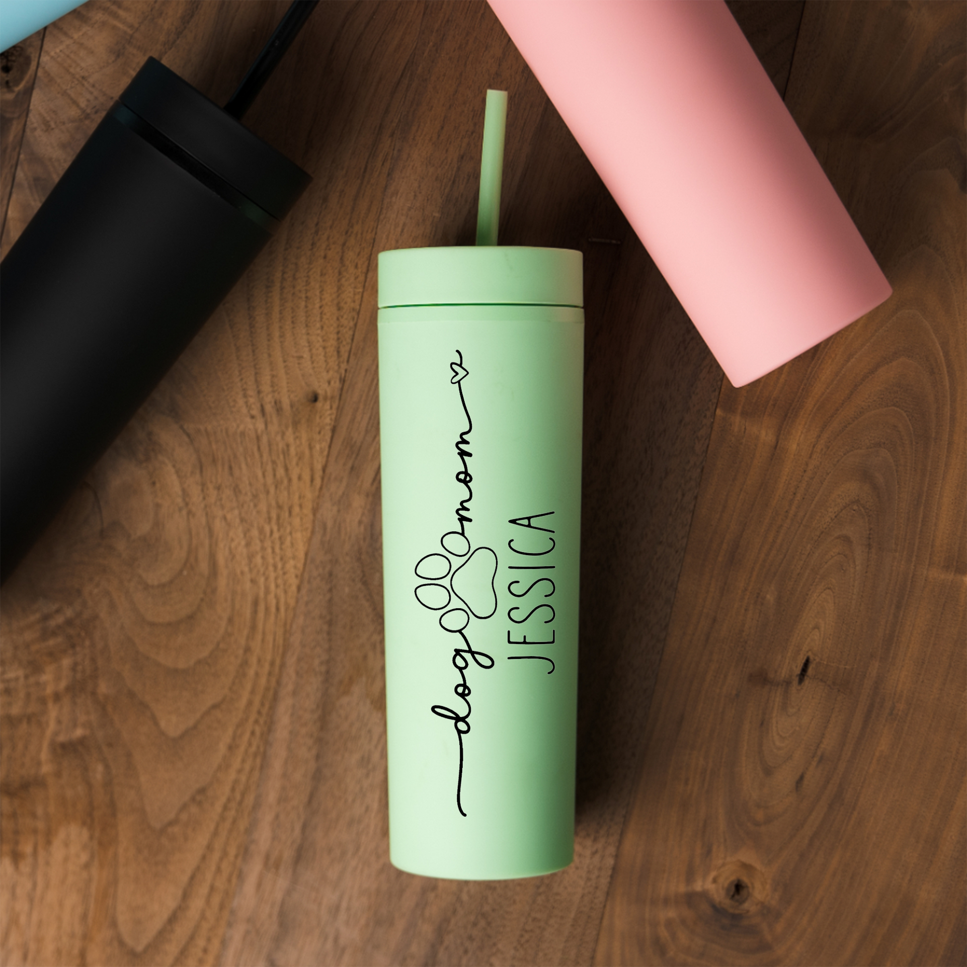 Personalized Dog Mom Skinny Tumbler