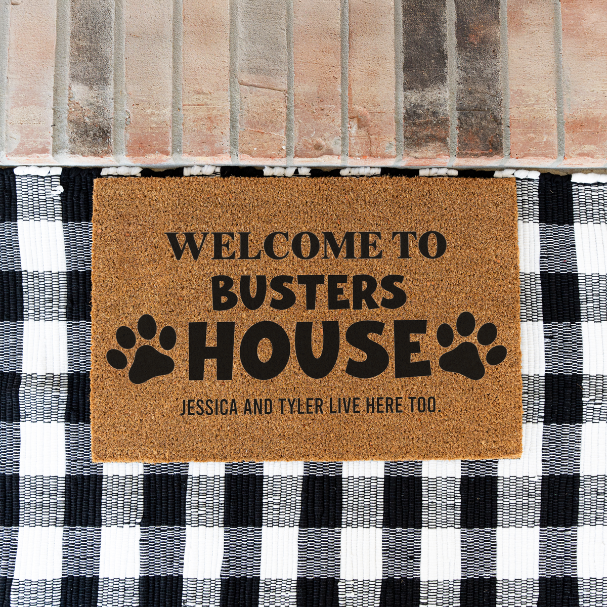 Personalized Dog Doormat, Welcome to Busters House Mat, Custom Dog Name Door Mat, Funny Pet Lover Gift, Dog Mom Housewarming Decor