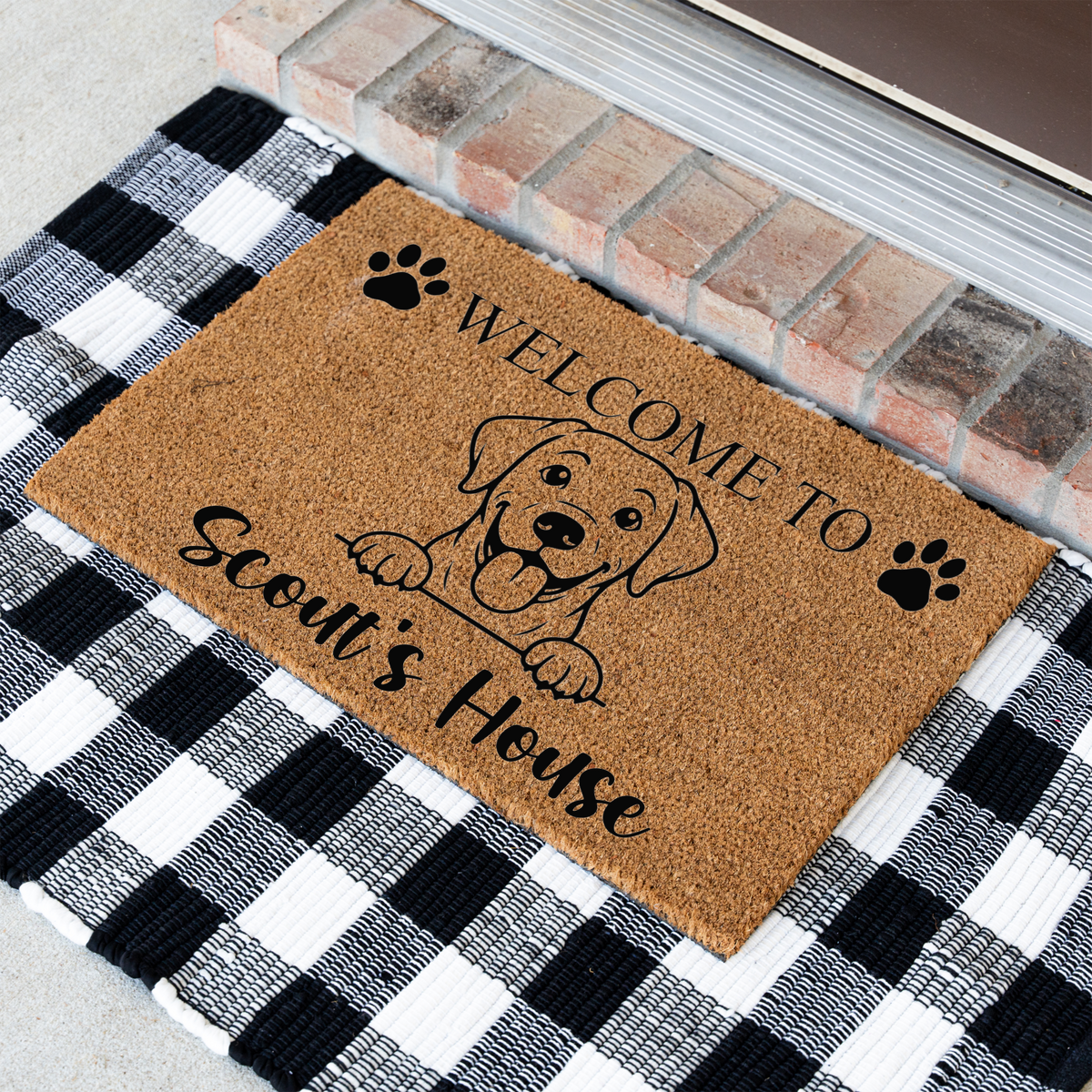 Personalized Labrador Doormat, Custom Lab Welcome Mat, Dog Name Door Mat, Labrador Retriever Gift, Dog Lover Housewarming Front Door Decor