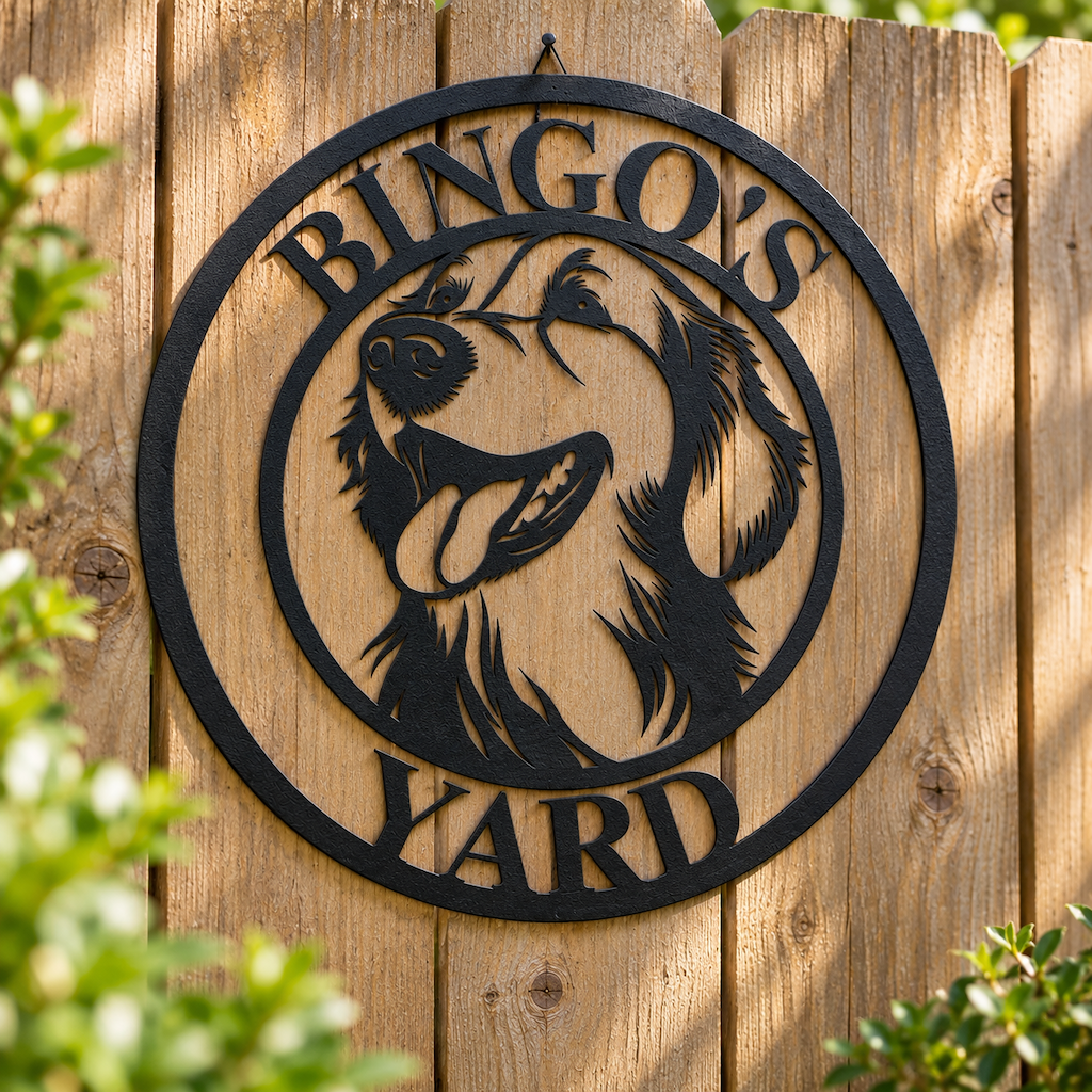 Personalized Golden Retriever Metal Sign