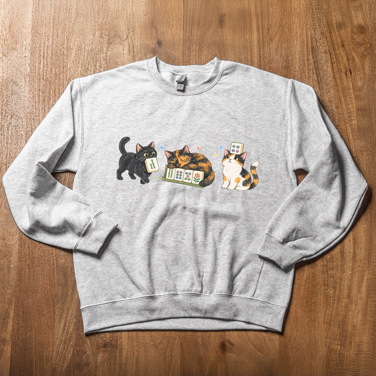 Mahjong Cat Sweatshirt, Funny Cat Lover Mahjong Crewneck, Mahjong Gift for Her, Cute Kitty Mah Jongg Shirt, Game Night Pullover