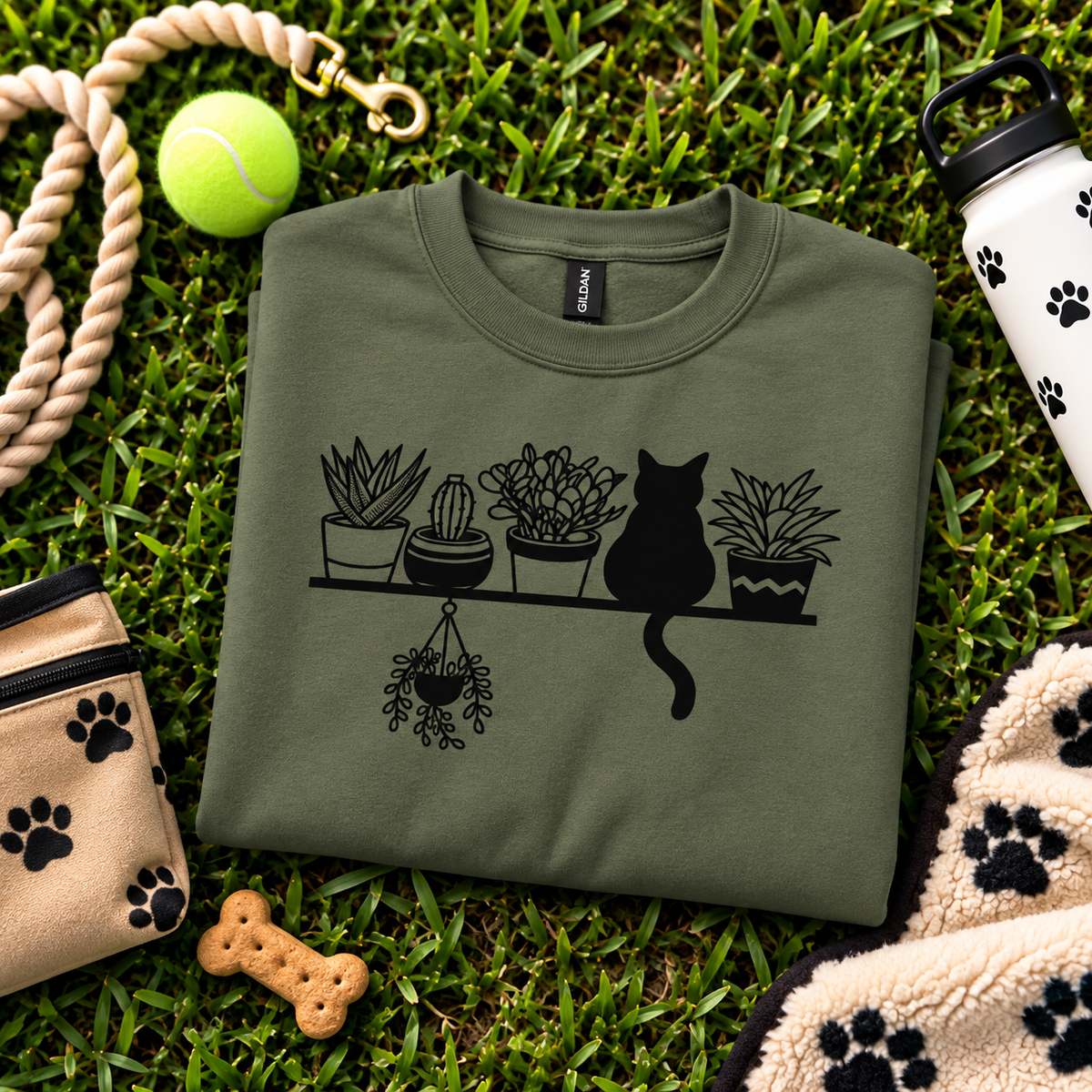 Cat and Plant Sweatshirt