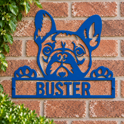 Personalized French Bulldog Metal Sign