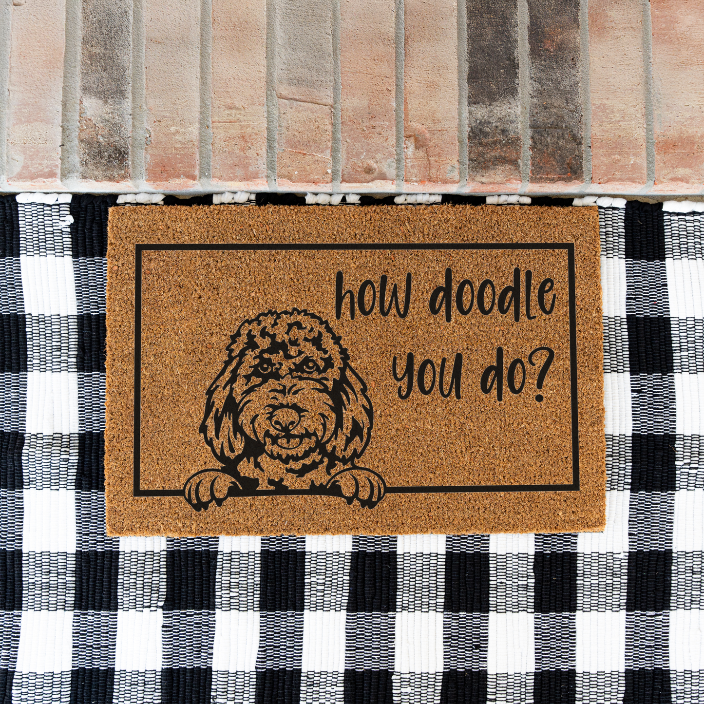 How Doodle You Do Welcome Dog Doormat, Durable Non-Slip Mat, Perfect for Entryways and Porches, Dog Door Mat Funny
